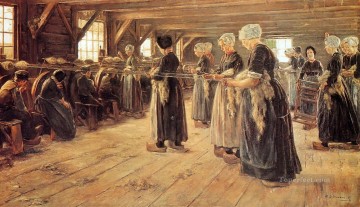  Spinning Painting - spinning workshop in laren 1889 Max Liebermann German Impressionism